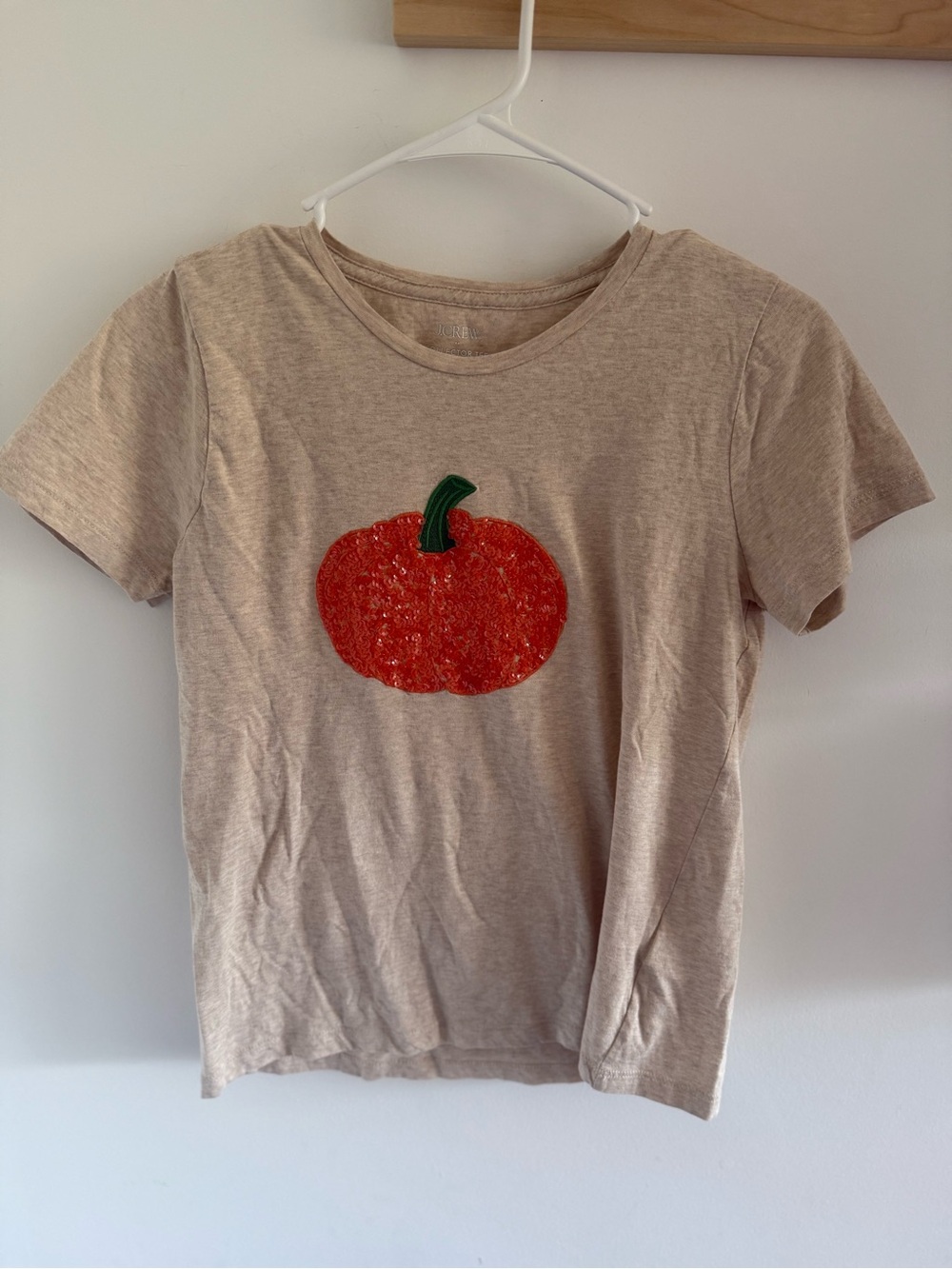 J. Crew Sequin Pumpkin Collector Tee Small